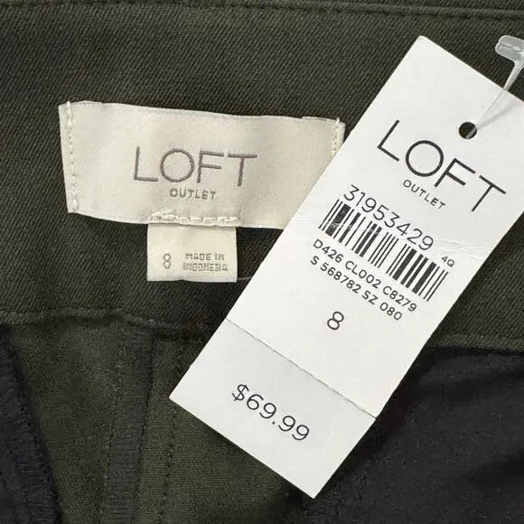 NWT LOFT Curvy Skinny Ankle Trousers Size 8 Forest Green Mid Rise - Picture 10 of 14